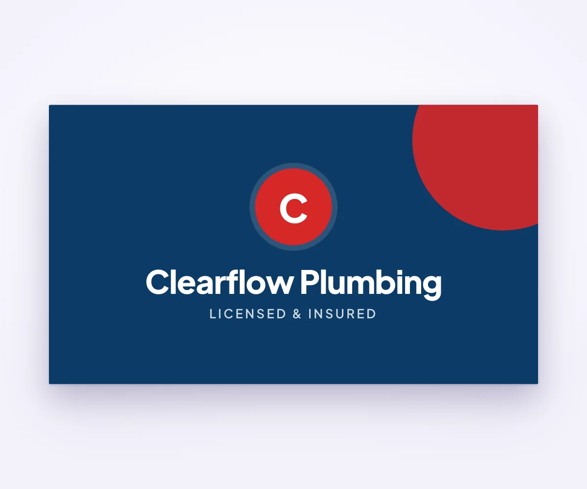 Clearflow Plumbing business cards template