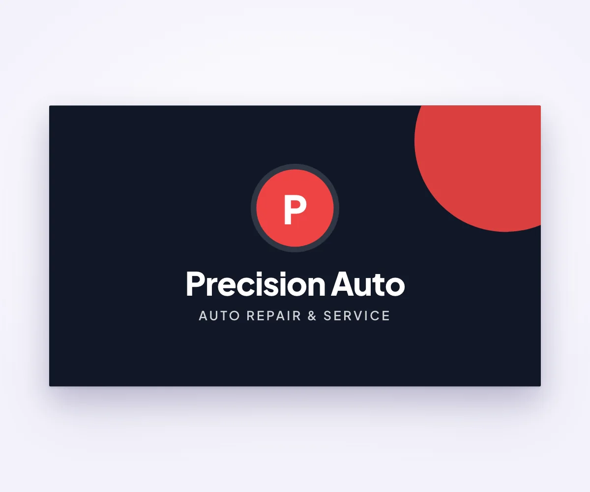 Precision Auto business cards template