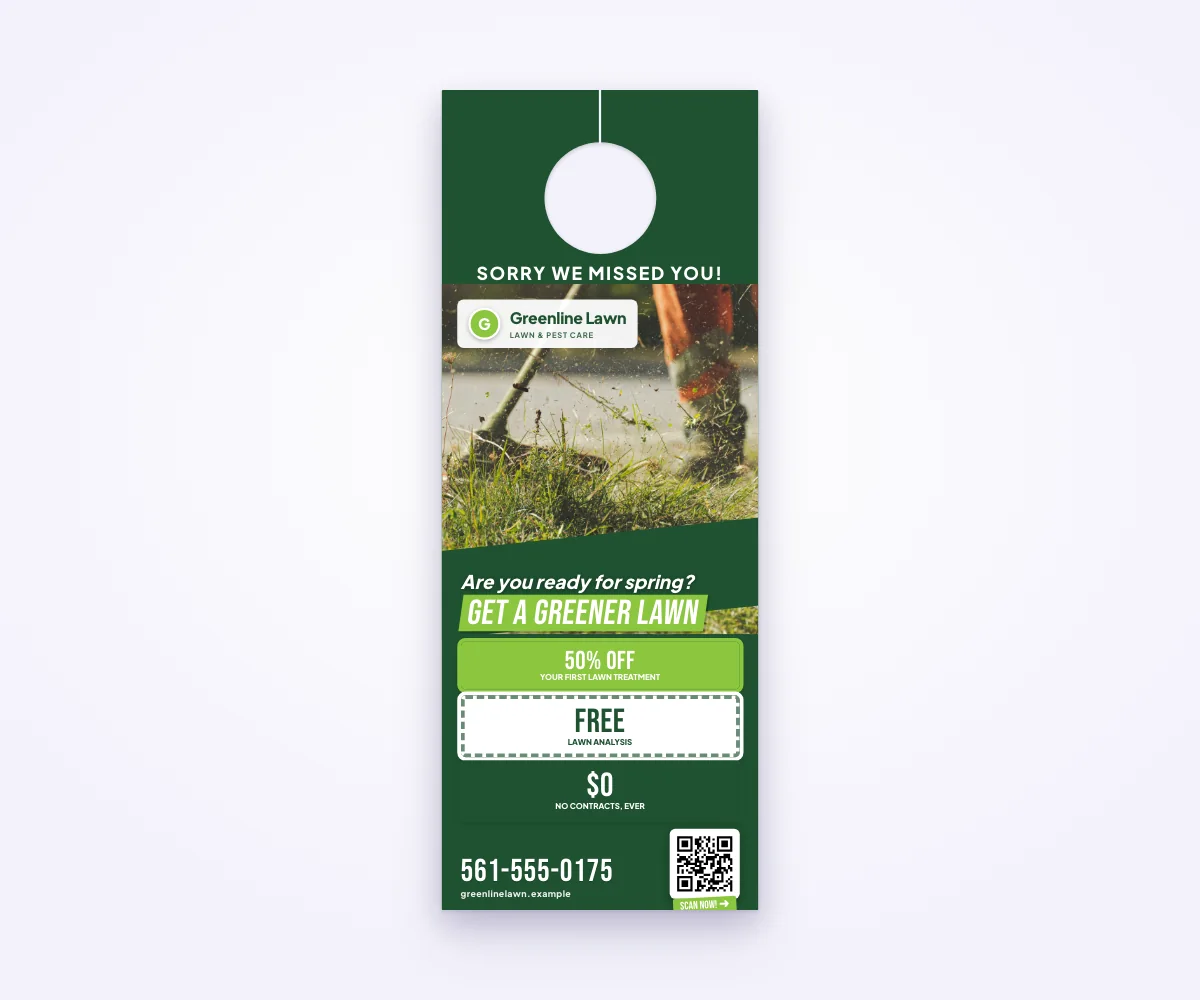 Greenline Lawn door hangers template