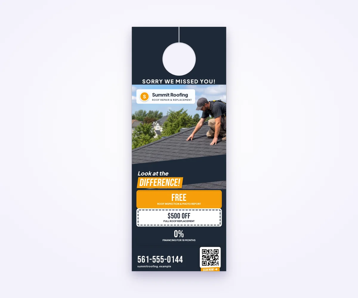 Summit Roofing door hangers template
