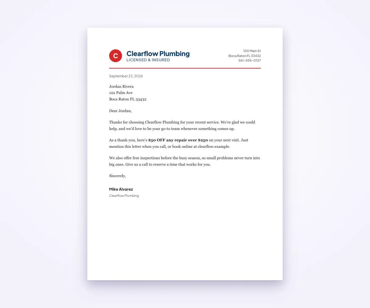 Business letter template