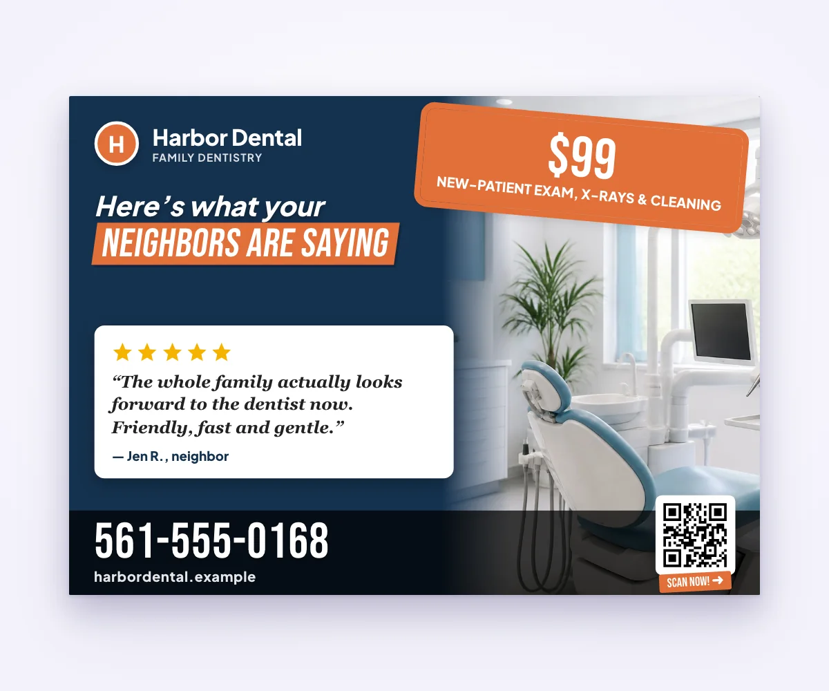 Harbor Dental eddm postcards template