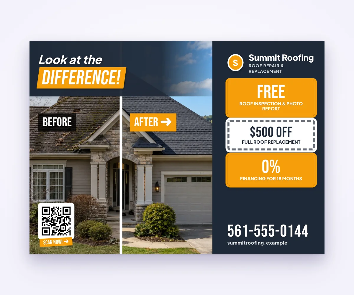 Summit Roofing eddm postcards template
